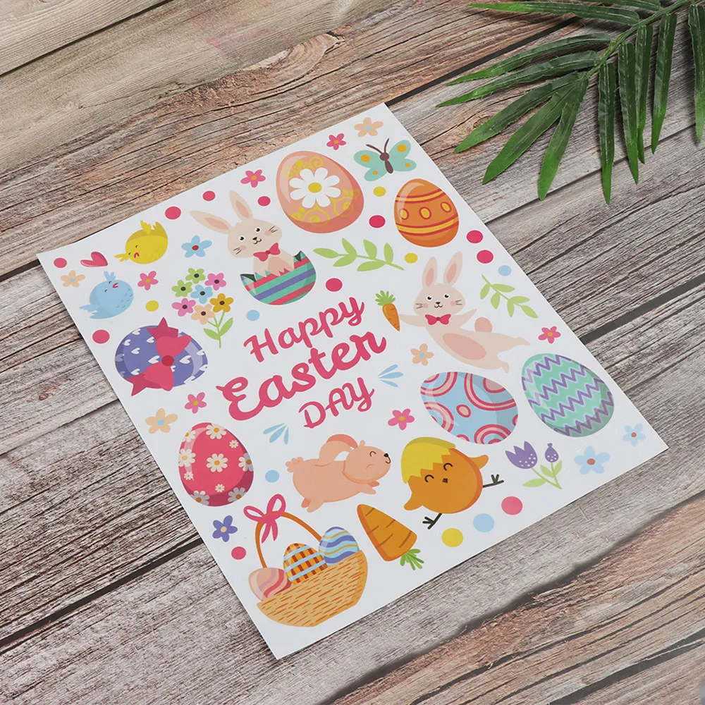 Наклейки на окна с пасхальным яйцом Кроликом 2 листа | Дом и сад