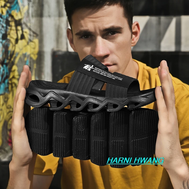 

Summer Men's New Cool Word Vamp Fashion Sandals Comfortable And Wear-resistant Flip-flop Waterproof Outdoor Beach Slippers