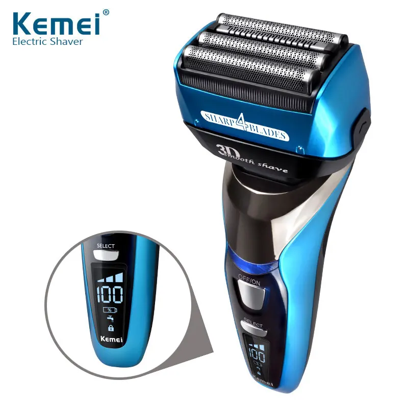 Электробритва Kemei для мужчин Аккумуляторный профессиональный триммер бороды