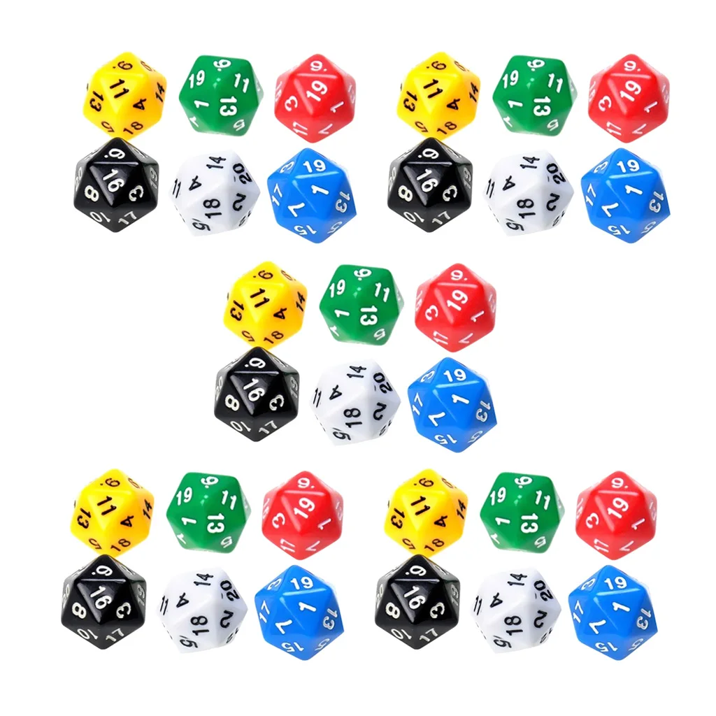

30x Colorful D20 Polyhedral Dices Set for RPG MTG Table Party Card Games