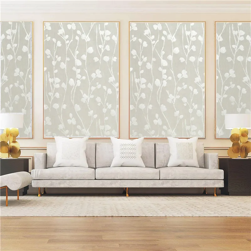 

Creamy-white Branches LeafWallpaper Modern Floral Peel and Stick Wallpaper Watercolor Contact Paper Self-Adhesive Vinyl