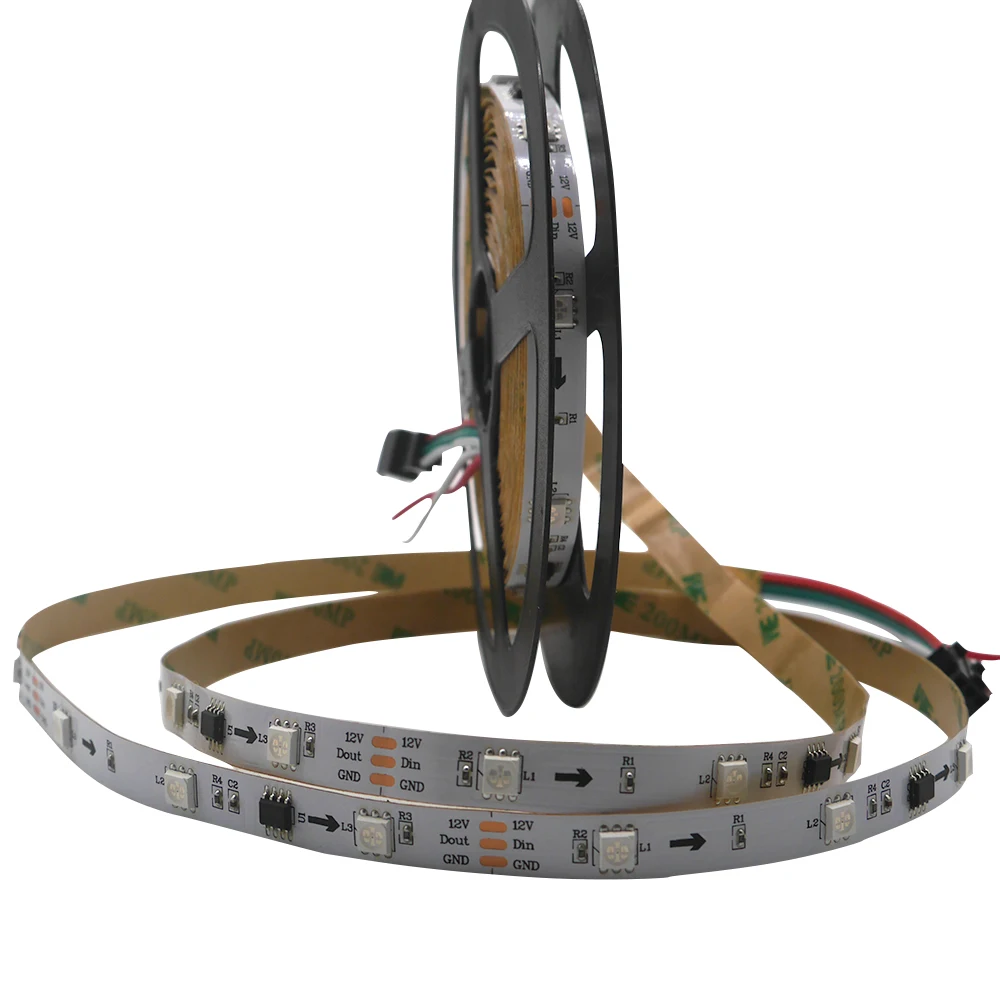 Светодиодная лента WS2811 с умным пикселем полноцветная Адресуемая RGB Led полоска IC 1