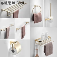 golden towel rack towel bar gold stainless steel hardware setrobe hook toilet brush cup holder soap dish bathroom accessories