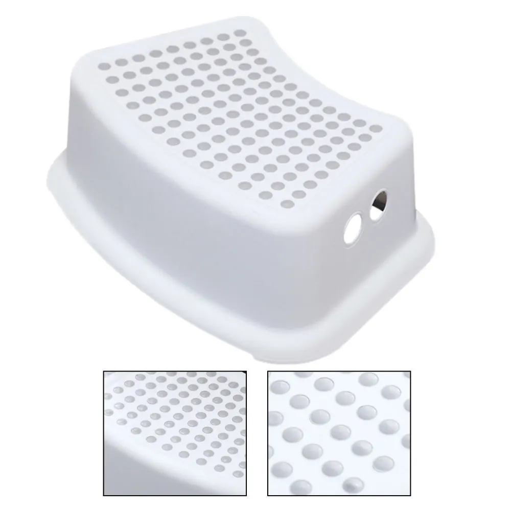 

Anti Step Stool Children Bathroom Foot Stool Bath Toilet Stool for Home (White)