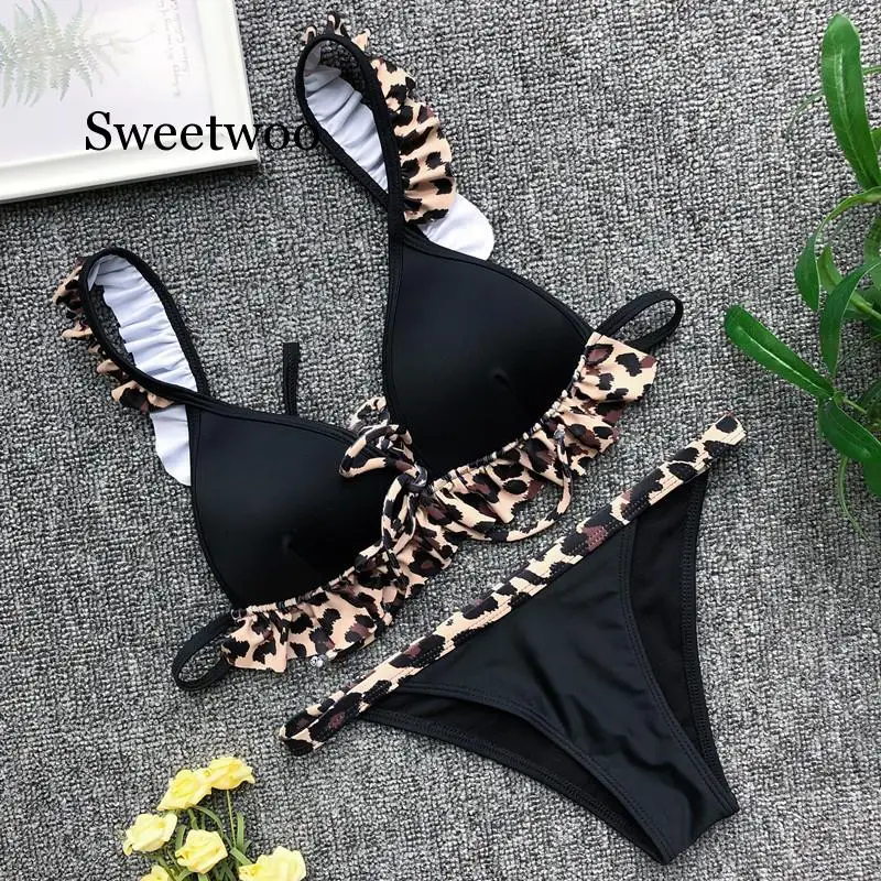 Женский комплект бикини бандаж пуш-ап мягкий купальник женский купальный костюм