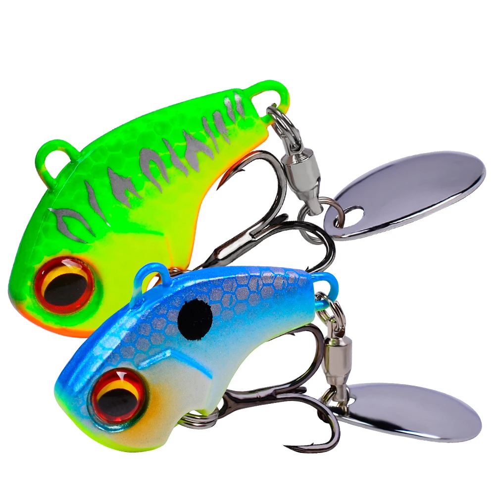 

1 Pcs Mini VIB Long Throw Road Sub Bait with Sequin Submerged Rotating Vibration Sequin Bionic Bait Bait Bait Fishing Gear
