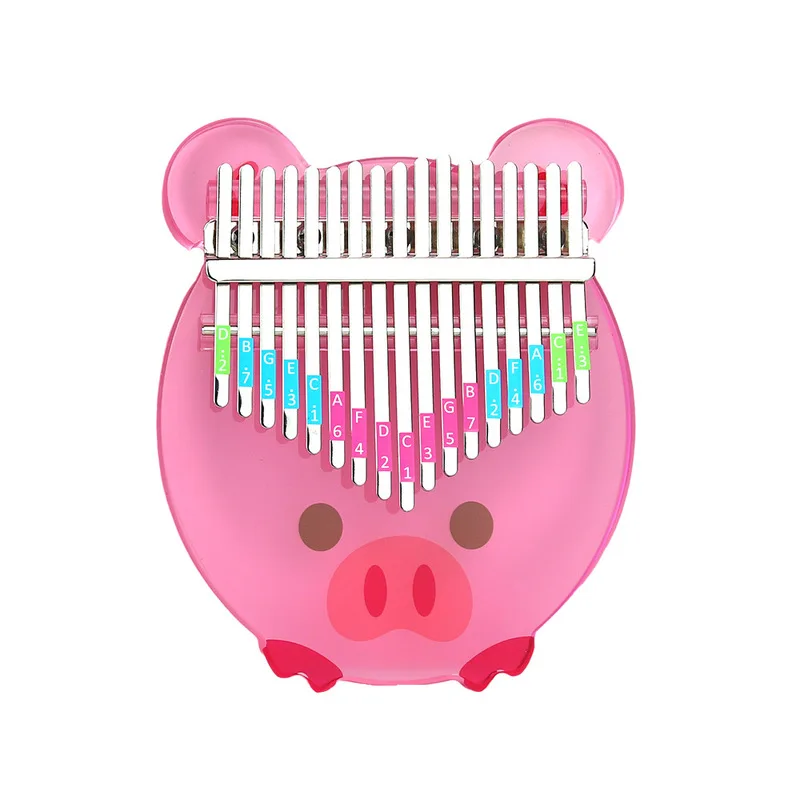 

Kalimba Acrylic 17 Key Transparent Thumb Piano Crystal Calimba Finger Piano Cute Animal Christmas Kid Gift with Tuner Hammer