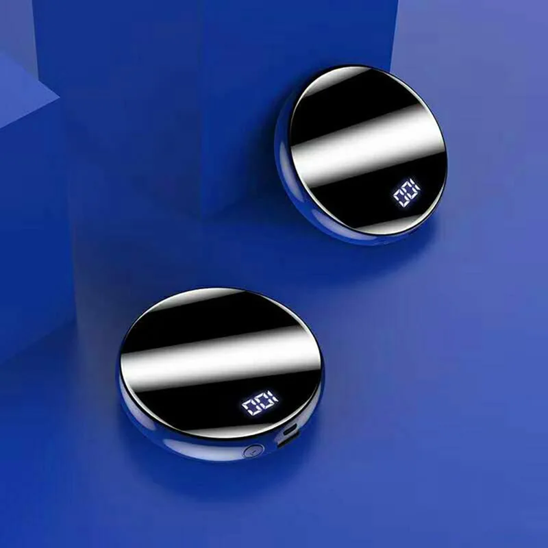Blue 10000mAh 10000 мАч Мини банк питания зеркальный дисплей светодиодной панели Внешний аккумулятор зарядное устройство банк питания для Xiaomi Iphone samsung huawei - Цвет: Blue 10000mAh