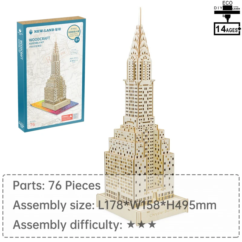 

Chrysler building 3D wooden jigsaw puzzle educational toys wooden toy puzzle 1000 pieces DIY assembly toy interactive toy