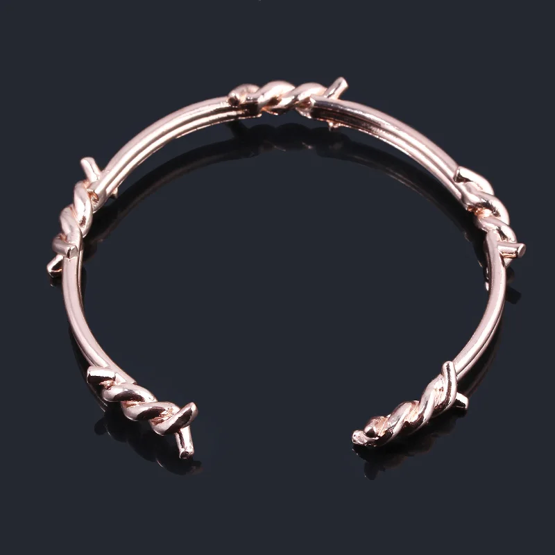 

Punk Twist Thorn Cuff Bracelet Gothic Metal Adjustable Bramble Bangle for Women Men Couple Jewelry Gift