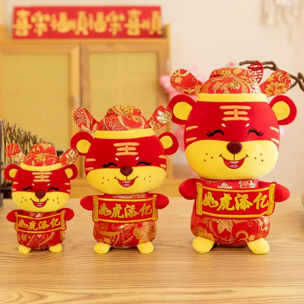 

Lovely Chinese Style Tiger Mascot Stuffed Toy Animal Doll Adorable Anti-deform
