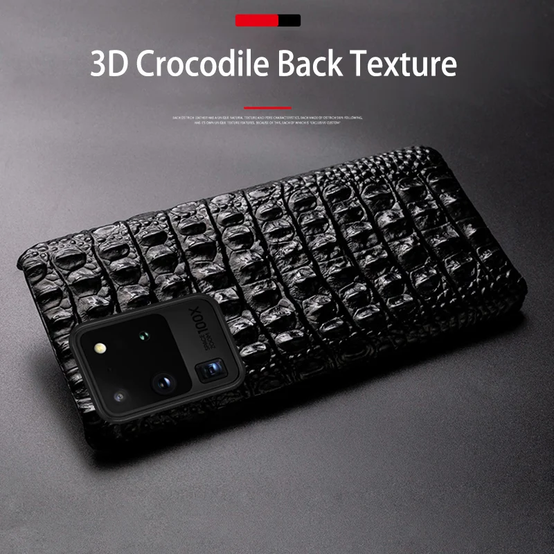 leather phone case for samsung s20 ultra s10 s10e s9 s8 s7 note 8 9 10 plus a20 a30 a50 a70 a51 a71 a7 a8 crocodile back texture free global shipping