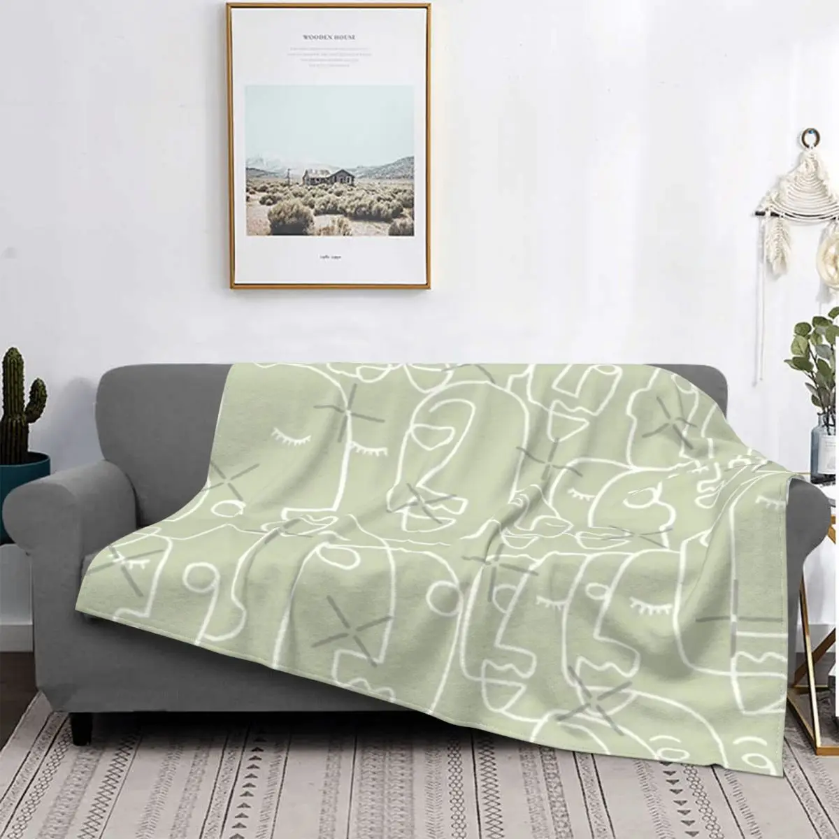 

Manta térmica para niños, a cuadros colcha para cama, sofá y cama, color verde salvia