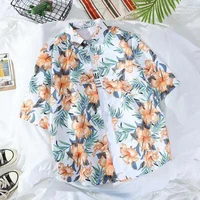 2021 summer hawaiian beach flower shirt short sleeve casual fashion mens printed tops retro mens jackets