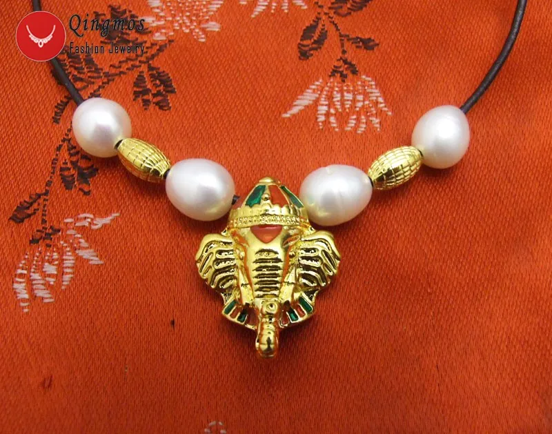 Женское Ожерелье с натуральным белым жемчугом Qingmos ожерелье подвеской в виде