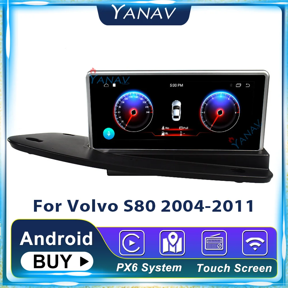 

Автомагнитола 2 Din на Android с GPS-навигацией для Volvo S80 2004-2011, автомобильная аудиосистема с HD сенсорным экраном, стерео, DVD, мультимедийный плеер