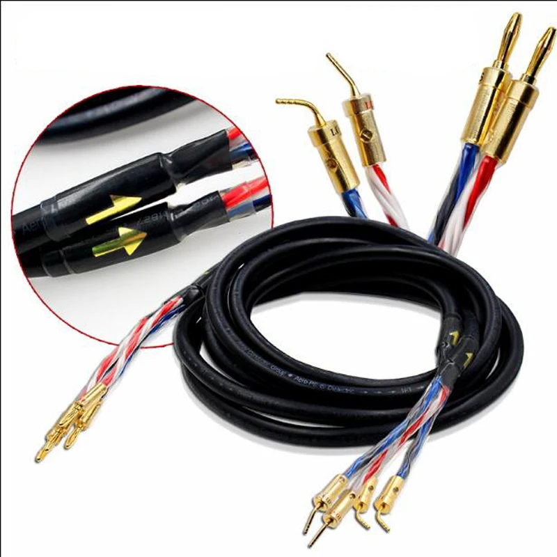 Hi-Fi аудиокабель с разъемом типа банан-штырь для колонок | Электроника