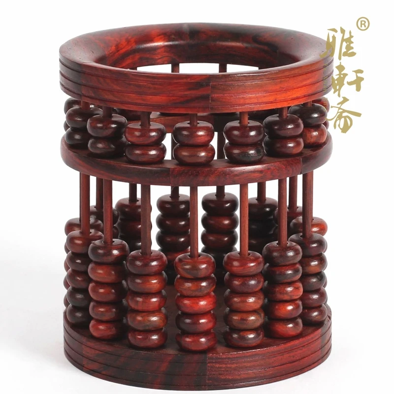 Полый держатель для ручек с резьбой по дереву ретро ремесла контейнер хранения