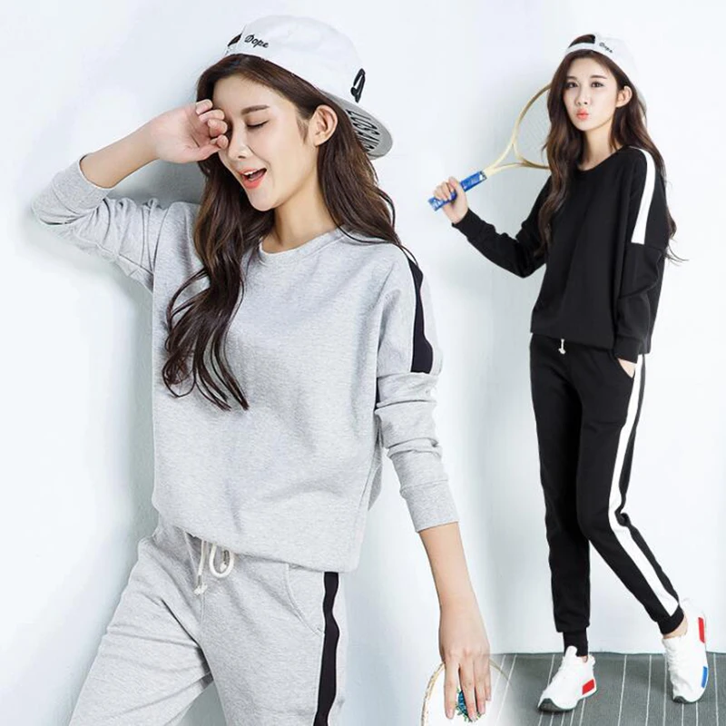 Женский свитер с длинным рукавом спортивный костюм из двух частей Мода весна