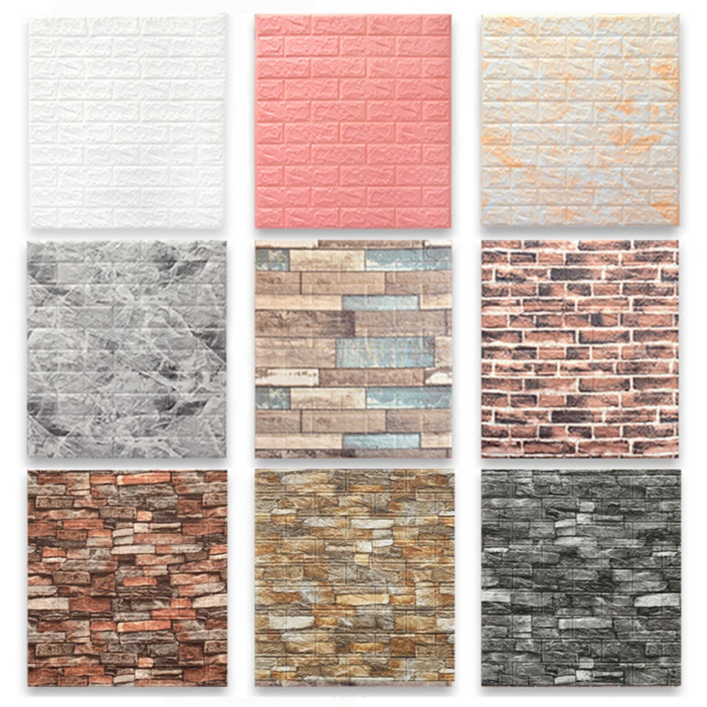

10 шт., водостойкие самоклеящиеся виниловые 3d-наклейки с изображением кирпичной стены, 70 х77 см