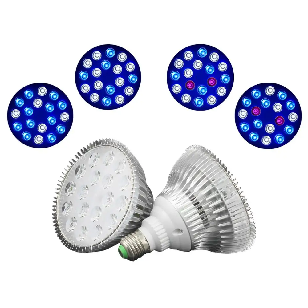 54w Led Fish Tank Light Fish Grow Lamp Uv Ir Red Blue Green Bulb E27 Submersible Marine Lights