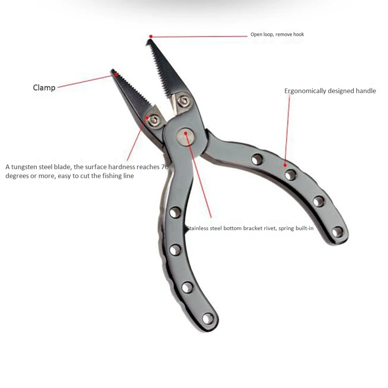 

EMMROD Mini Portable Aluminum Fishing Pliers Multifunctional Fishing Scissors Line Cutter Fishing Hook Remover Tackle