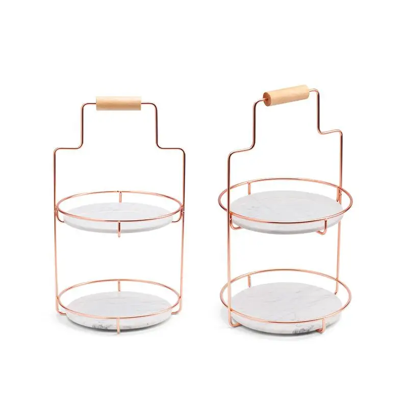 Мраморный Органайзер из натурального камня двойная полка поднос для закусок