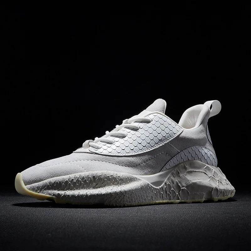 

Spring and Summer Men's Shoes New Fish-scale Pattern Daddy Shoes Youth Fashion Trend Leather Breathable Sports Casual Sneakers