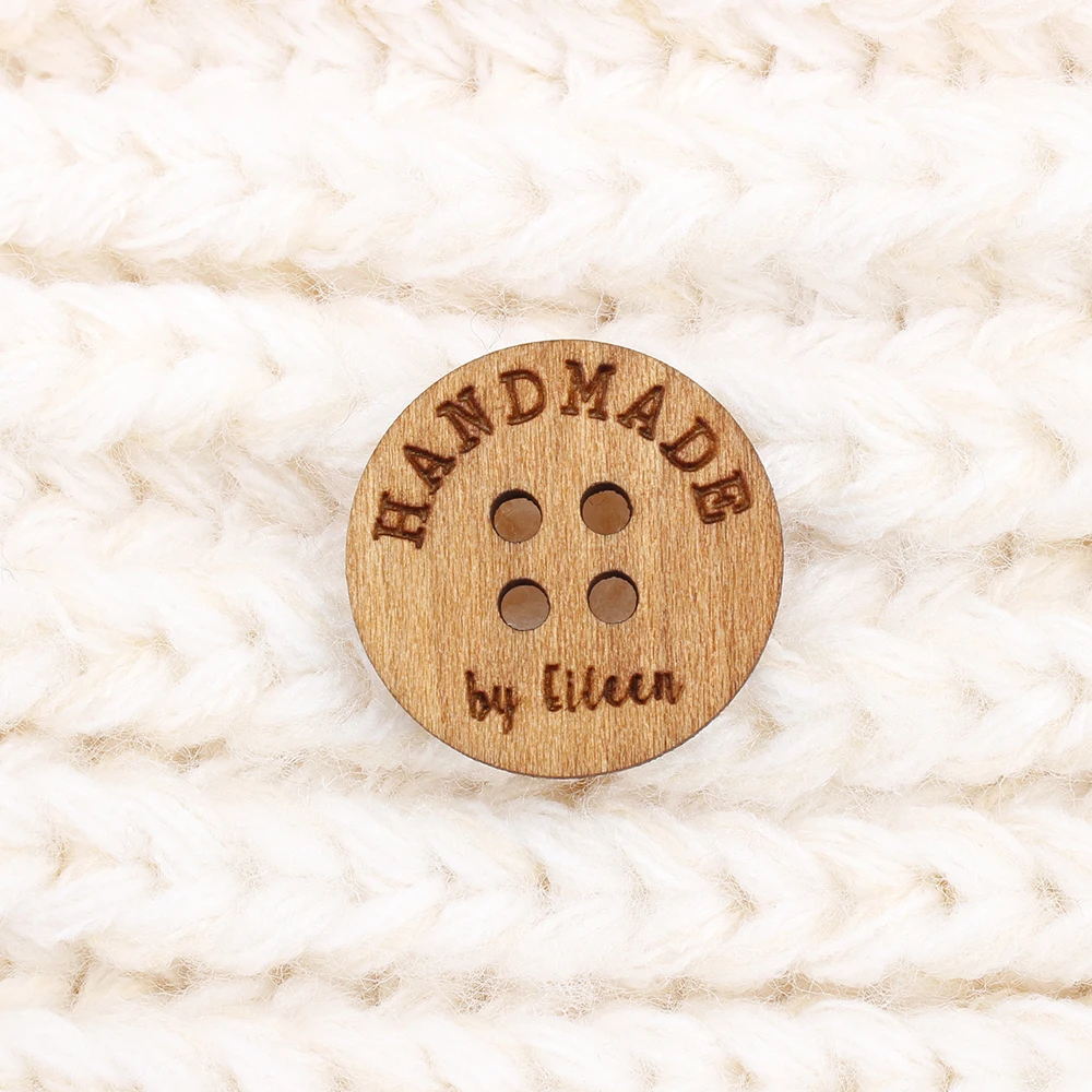 

Personalized Wooden Buttons, Knitted and Crocheted Items, Buttons ,Handmade, Custom Wooden Buttons (MK1255)
