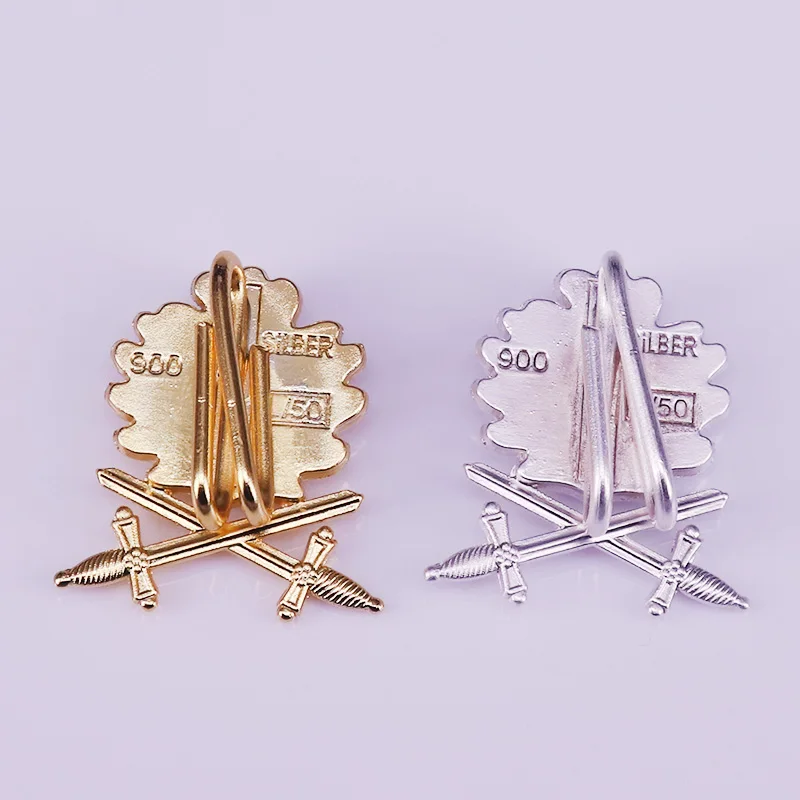 Oak leaves pin sword brooch vintage gold badge Germany jewelry men patriot gift shirts jackets accessory | Украшения и аксессуары