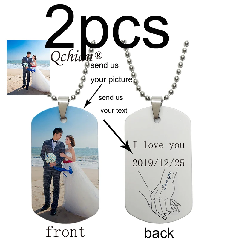 2 шт. ожерелье с фото текстом на заказ кулоном для парней подруг жены Навсегда