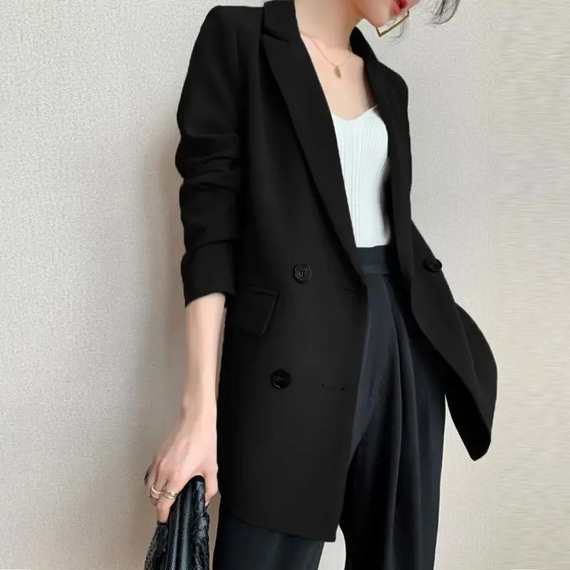 

2021 Spring Autumn Coats New Women's suit jacket Slim Double Breasted Tide Outwear Casual Suit Fashion Temperament Top Female