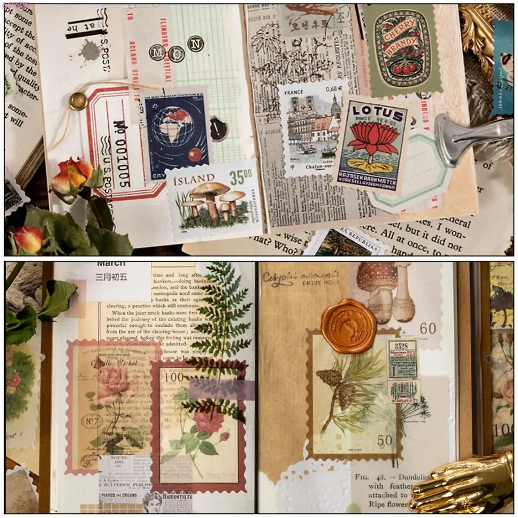 

240 Sheets Of Creative Pastoral Style Stamp Sheet Sticker Envelope Stamp Children's Stamp