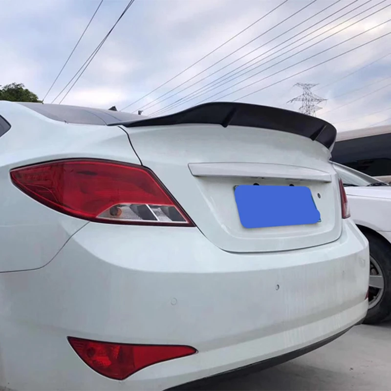 Подходит для Hyundai Verna Accent спойлер 2010 2016 года Настоящее глянцевое углеродное