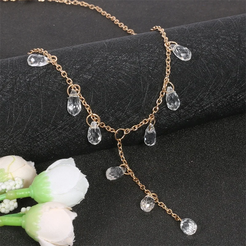 1 шт. для девушек модное ожерелье с украшением в виде кристаллов и подвеской из