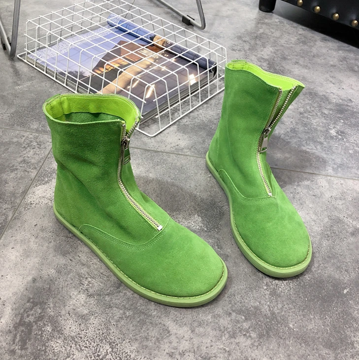 Maggie's Walker/женские модные зимние сапоги до середины икры из натуральной кожи женские сапоги ярких цветов на молнии спереди Размеры 35-39