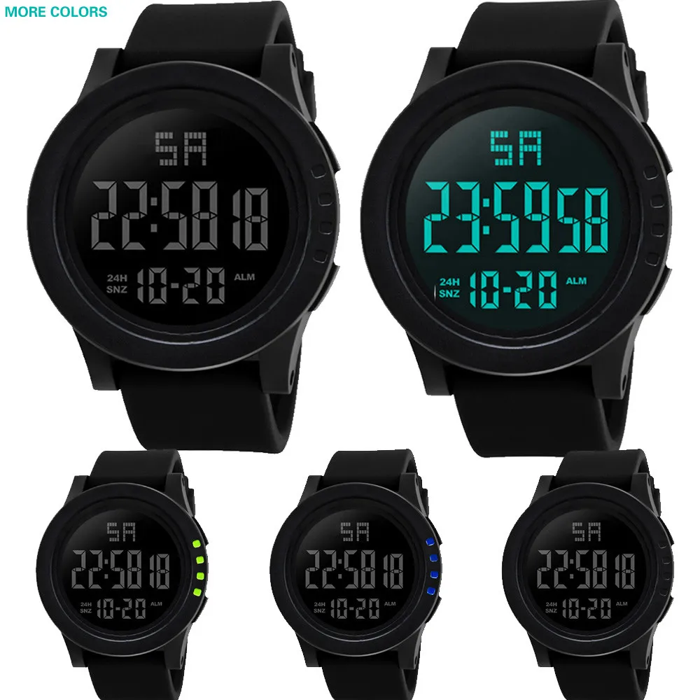 

Fashion hot sale electronic watch military sports men's electronic watch LED waterproof digital electronic watch W*