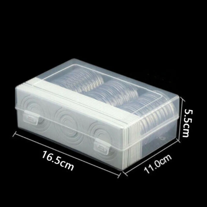 

30pcs Coin Cases Capsules Holder Applied Clear Plastic Storage Box Parts Useful