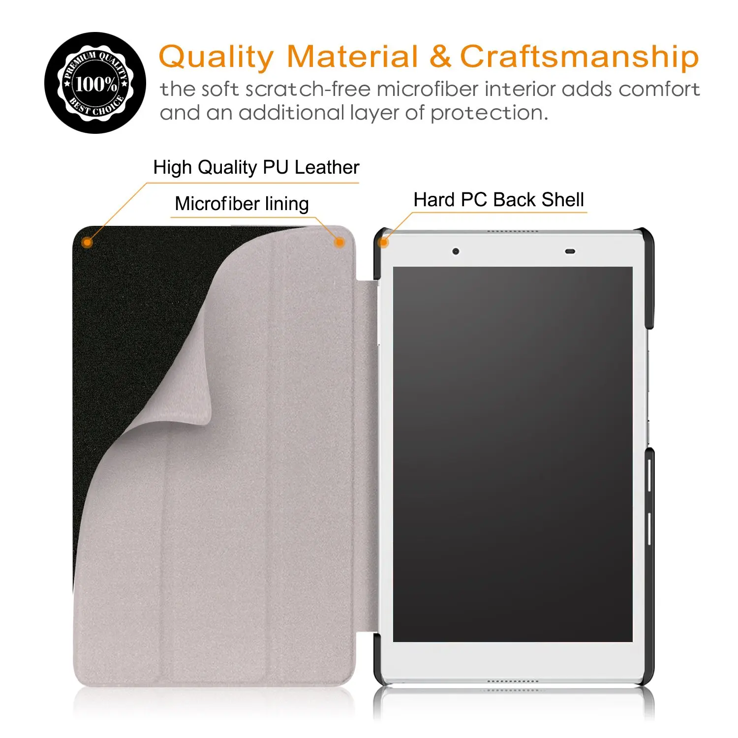 Тонкий складной флип-чехол из искусственной кожи с подставкой для Lenovo Tab 4 8 0 ТБ 8504