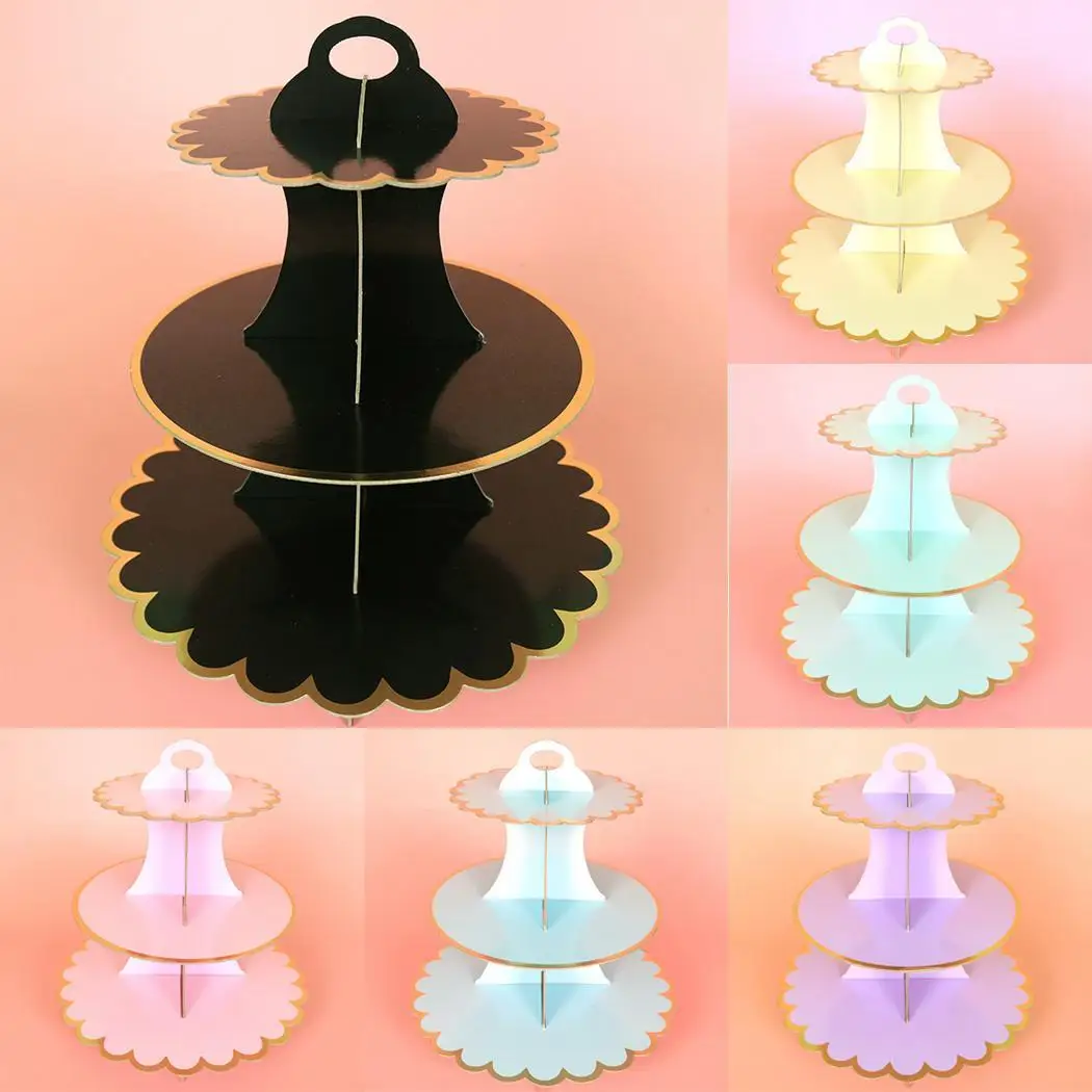 3 слойный Бумага подставка для свадебного торта одноразовые конфетная стойка