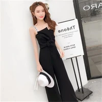 summer women jumpsuit romper backless beach sexy strap rompers womens jumpsuit sleeveless black elegant loose overalls