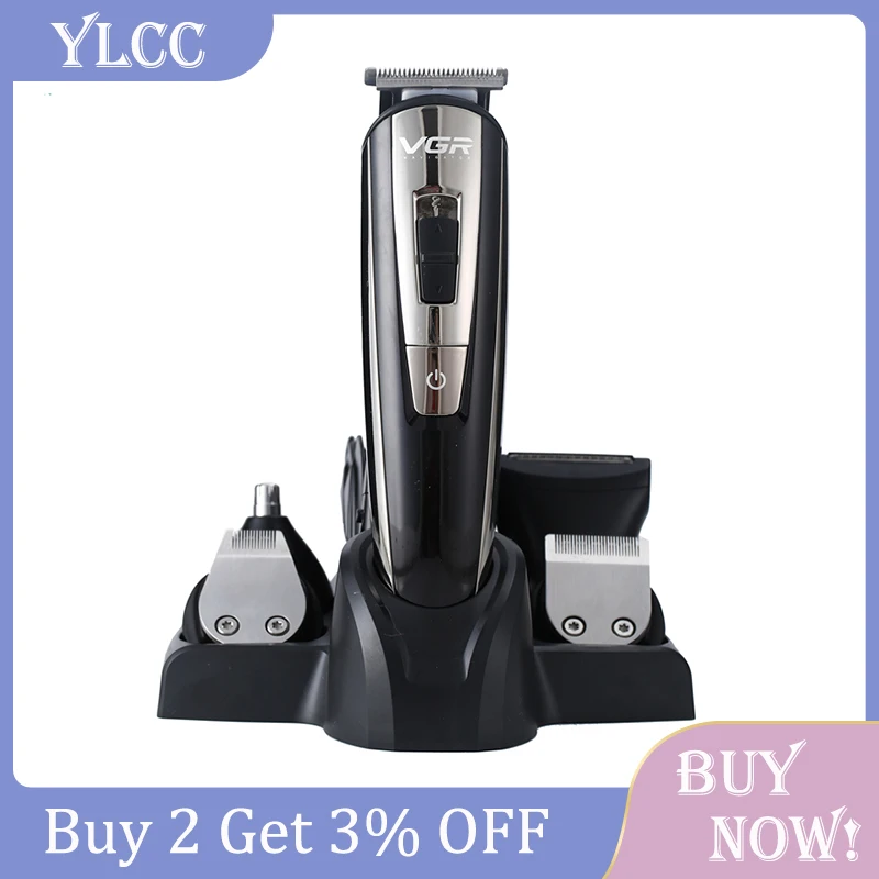 

VGR Men's Professional Hair Trimmer Beard Electric Clipper Trimer Facial Cutter Hair Cutting Machine Haircut Body Groomer Kit