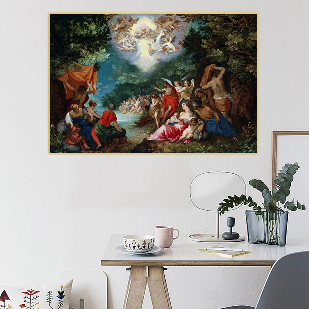 Цитон Брюгель пьетер baptism крещение Христово в реке Джордан Canvas Холст Картина