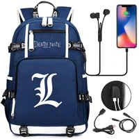 new anime death note usb backpack school bags bookbag men women travel laptop shoulder bags gift