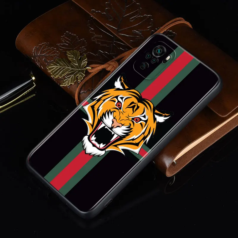 

Italian luxury Brand Snake Tiger Bee For Xiaomi Redmi Note 10S 10 9 9S 9T 8T 8 7 6 5 Pro Max 5A 4X 4 5G Soft Silicone Phone Case