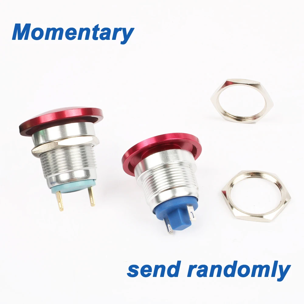 Металлический алюминиевый переключатель с грибной головкой 19 мм кнопочный