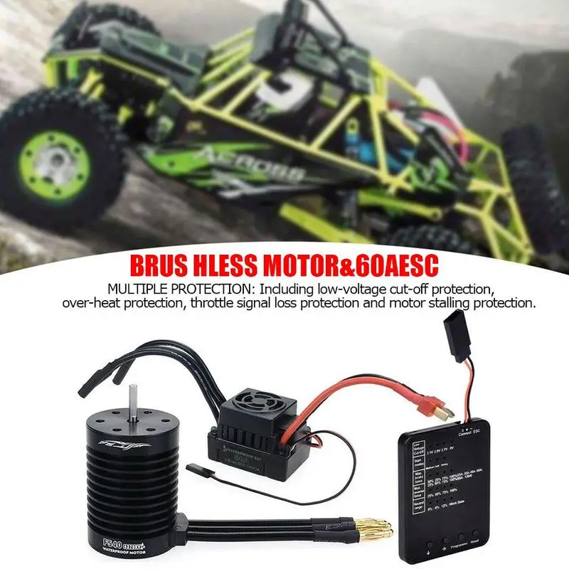 Racerstar 3650 4370KV водонепроницаемый бесщеточный двигатель 45A ESC для 1/10 Багги 1:10
