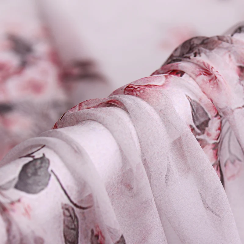 

2021 New Type 114cm Spring and Summer Real silk georgey digital fabric