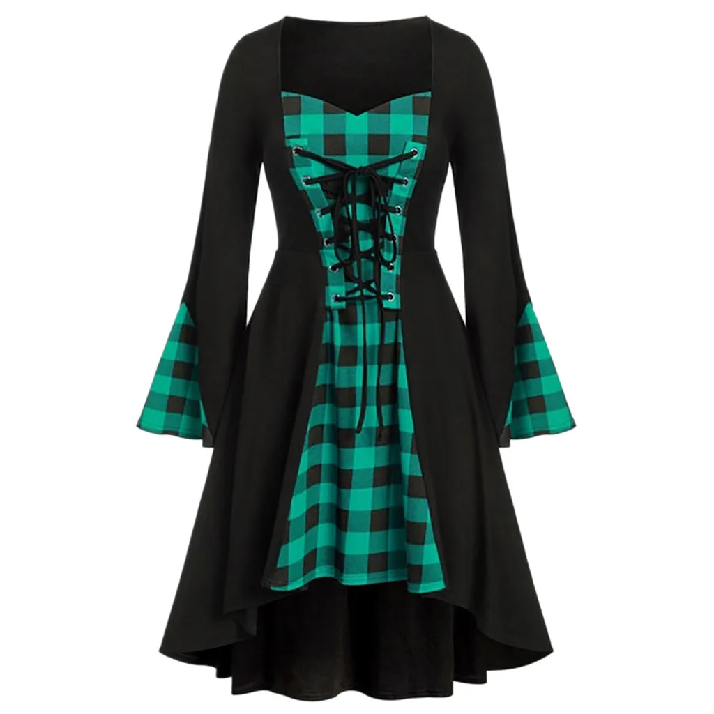 Осеннее женское платье 2020 женские рубашки в готическом клетку женская туника для