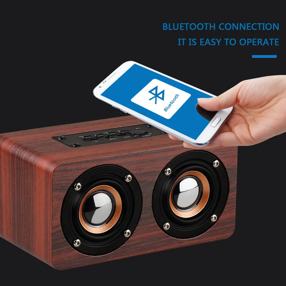 Оригинальный W5 динамик с деревянным лицевым покрытием беспроводной Bluetooth s V4.2